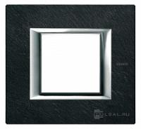 BT Axolute Черный мрамор Ардезия Рамка 2 мод прямоугольная