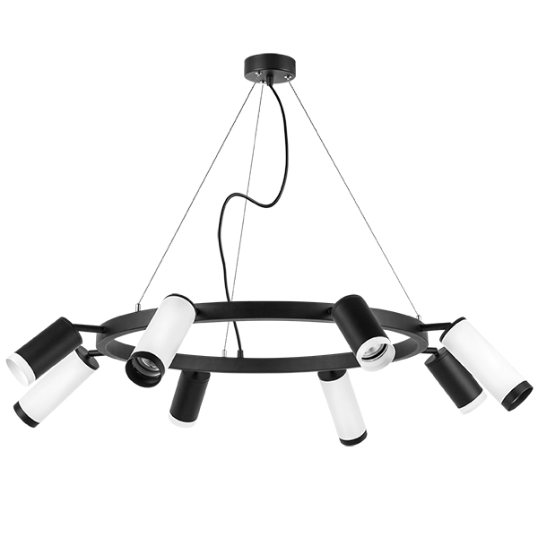 LR01837486476 Люстра RULLO 8х50W GU10 ЧЕРНЫЙ/БЕЛЫЙ (571018+214437-4+214486-4+203437-4+203436-4)