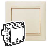 Legrand Valena Крем Выключатель кнопочный 1-клавишный с пиктограммой лампочка