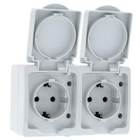 Венеция EVR16-129-10-540 Розетка 2х с заземлением и крышкой 16A белая EKF