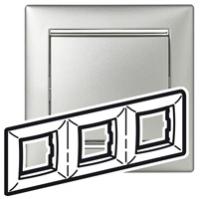 Legrand Valena Алюминий/Серебряный штрих Рамка 3-ая горизонт.