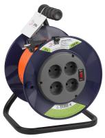 Удлинитель силовой ЭРА RPx-4s-2x0.75-20m на пластиковой катушке без заземления 4 розетки 20м ПВС 2х0.75мм2