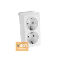 90681055 Розетка 2-я с/з (накл.) белая VIKO VERA