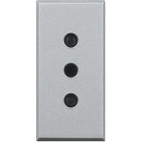 BT Axolute Алюминий Розетка с/з для узких вилок(з/к в центре) 10А 1 мод