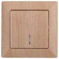 4-102-11 Intro Выключатель с подсветкой, 10А-250В, СУ, Solo, сосна (10/200/2400)