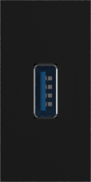 Розетка информационная USB для передачи данных, 1мод., черн. (22.5х45мм), USB3.0, серия (тип)