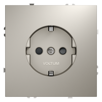 Розетка встраиваемая VOLTUM S70 с заземлением и защитными шторками, 16А, (кашемир)