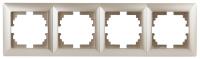 Рамка для розеток и выключателей Intro Solo 4-504-04 на 4 поста, СУ, шампань