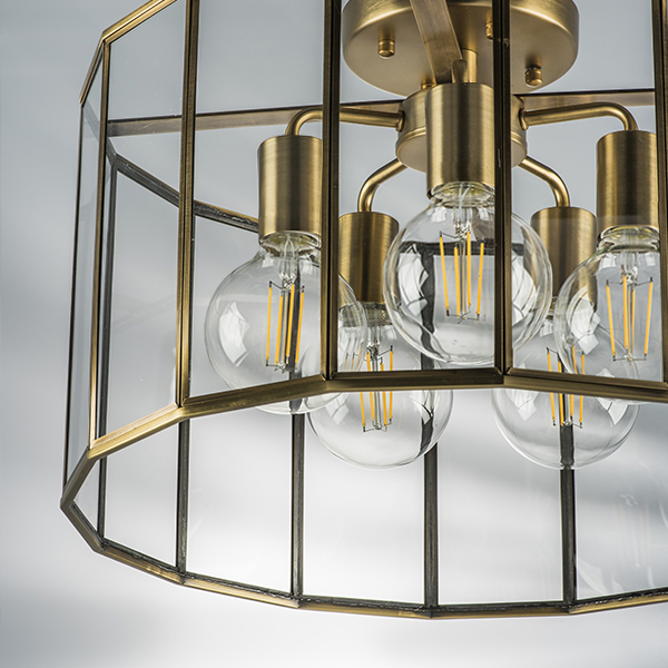 798251 Люстра GENNI 5х40W E27 ЛАТУНЬ/ПРОЗРАЧНЫЙ