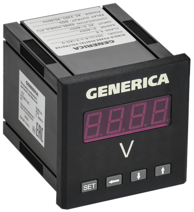 Вольтметр цифровой щитовой однофазный DO RS-485 72х72мм LED GENERICA
