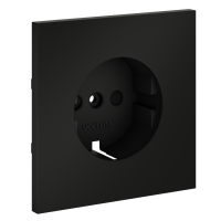 Накладка для розетки с заземлением и защитными шторками, S70 (черный матовый)