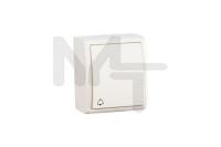 Кнопка клавишная с символом звонок  IP54 10А  250В  винтовой зажим  S15A  слоновая кость