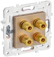 SKANDY Аудиорозетка 4-местная SK-A01Sa песочный IEK