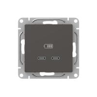 Механизм розетки USB-C - 2шт, мокко Эпика EKF