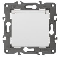 14-2103-01 ЭРА Розетка 2P+E Schuko со шторками с крышкой, 16A-250В, IP20, Эра Elegance, белый (10/10