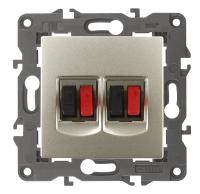 14-3112-04 ЭРА Розетка аудио двойная, IP20, Эра Elegance, шампань (10/100/3200)