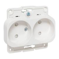 Стокгольм Механизм Розетки 2-местной б/з 10А автоматические клеммы белый с защ. штор. EKF PROxima