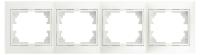 Рамка для розеток и выключателей Intro Plano 1-504-06 на 4 поста горизонтальная, СУ, перламутр
