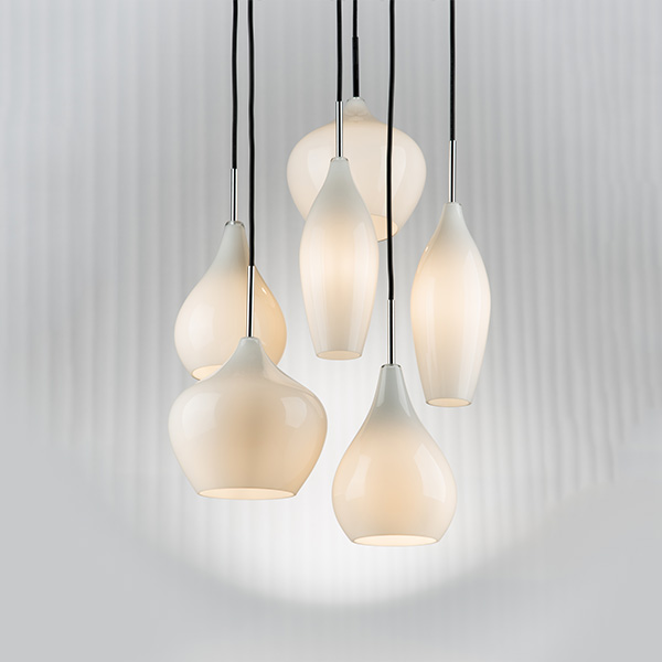 803060 Подвес PENTOLA 6х40W E14 ХРОМ/БЕЛЫЙ