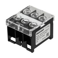 Блок зажимов клеммный БЗД 3х-полюсный 10,0 мм2 50A на DIN-рейку REXANT