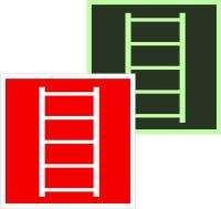 Знак наклейка F03 "Пожарная лестница" (150х150) фотолюминесцентный ГОСТ 12.4.026-2015 EKF PROxima