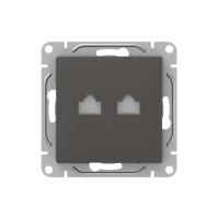 Механизм розетки RJ45 - 2шт, (cat6), мокко Эпика EKF