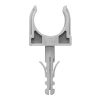 Крепеж-клипса с дюбелем серая d25 мм (100шт/900шт уп/кор) Промрукав