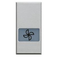 BT Axolute Алюминий Клавиша с подсвеч-ым символом вентилятор для выкл-ей в дизайне AXIAL  1 мод