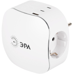 SP-3e-3USBAC-W  Разветвитель электрический ЭРА SP-3e-3USBAC-W на 3 розетки + 3 USB A+C с заземлением со шторками 16А белый