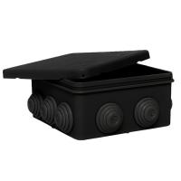 Коробка распределительная КМР-030-014 с крышкой (100х100х50) для прямого монтажа, 10 мембр. вводов чёрная IP55 EKF