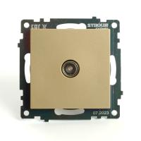 Розетка телевизионная 1-местная (механизм), STEKKER, GLS00-7108-08, 75 Ом, 5-862МГц, серия Катрин, золото