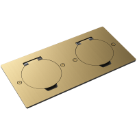 Лючок 4 мод. (2 мод. 45х45 мм.), круглая крышка, золото, IP44