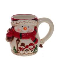 742545 Кружка Снеговик с шарфом  450 мл  L14 W8 5 H10 5 см