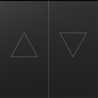 Клавиша 2-я со стрелками для жалюзи, матовый карбон, серия A07