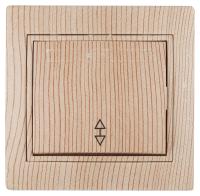 1-103-11 Intro Переключатель, 10А-250В, IP20, СУ, Plano, сосна (10/200/2400)