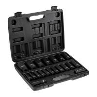 Набор шестигранных ударных торцевых головок, 1/2", 78мм, 20 предметов (8-32мм) пластиковый кейс KRANZ