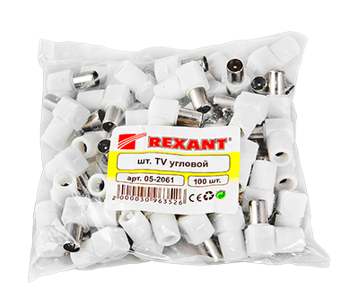 TV-разъем штекер без пайки белый угловой REXANT 
