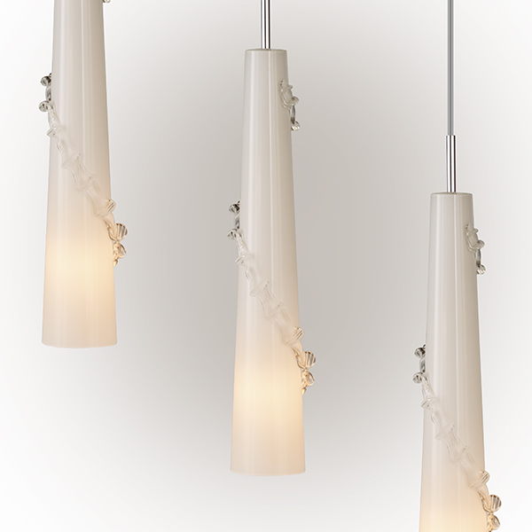 804310 Подвес PETALO 1х40W E14 ХРОМ/БЕЛЫЙ