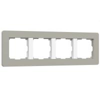 Рамка на 4 поста Split (дымчатый/белый, soft-touch) W0043067