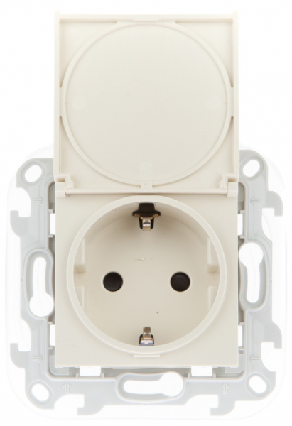 Розетка 2К+З Schuko IP44  сл кость