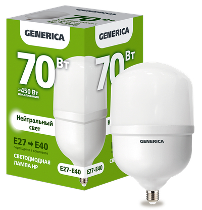 Лампа LED HP 70Вт 230В 4000К E27-E40 GENERICA