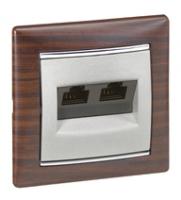 Legrand Valena Алюминий Розетка комп(RJ45) 2-ая 5кат.крепление винт.(без лапок) UTP