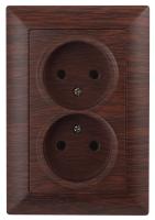 4-204-10 Intro Розетка 2х2P, 16А-250В, СУ, Solo, венге (10/100/1500)