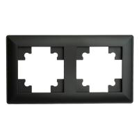 Рамка STEKKER, PFR00-7002-05 2-местная, пластик, серия Катрин, черный