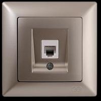 VS2825120 Цифр.телеф.розетка бежевый металлик