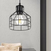 Светильник подвесной (подвес) ЭРА PL9 BK металл, E27, max 60W, высота плафона 230мм, подвеса 800мм, черный