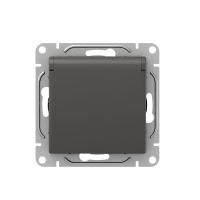 Механизм розетки, 16А, IP44, с заземлением, со шторками, c крышкой, мокко Эпика EKF