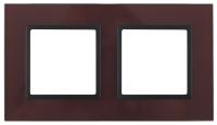 14-5102-25 ЭРА Рамка на 2 поста, стекло, Эра Elegance, бордо+антр (5/50/1200)
