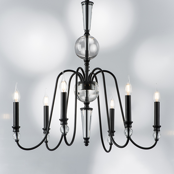 732067 Люстра RAGNO 6х40W E14 ЧЕРНЫЙ