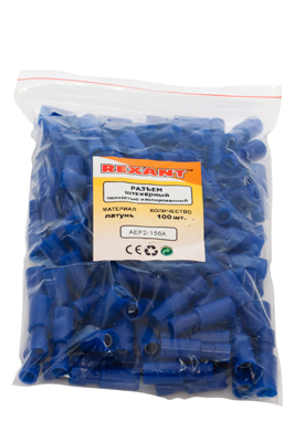 Разъем штекерный полностью изолированный гнездо 4 мм 1.5-2.5 мм² (РШПи-м 2.5-4/РшИмп 2-5-4) синий REXANT